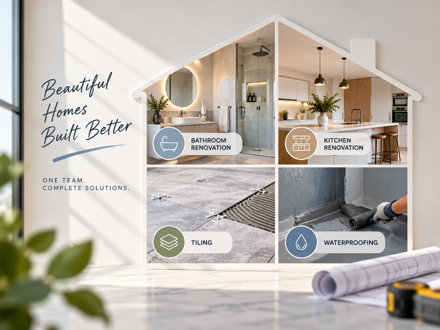 Home renovation services in Melbourne: bathroom renovation, kitchen renovation, tiling and waterproofing
